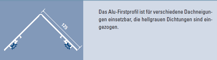 Abbildung Aluminium-First für Stegplattendach
