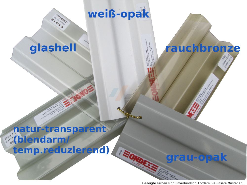 Lichtplatte ONDEX Palette aller Farbvarianten