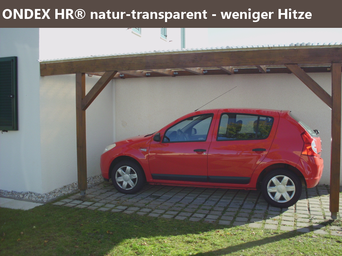 Foto Carport selbst gebaut Lichtplatte PVC hagelfest