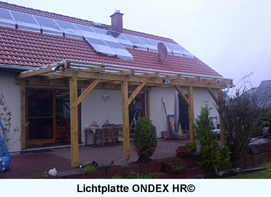 Lichtplatte PVC hagelfest glashell Kundenfoto