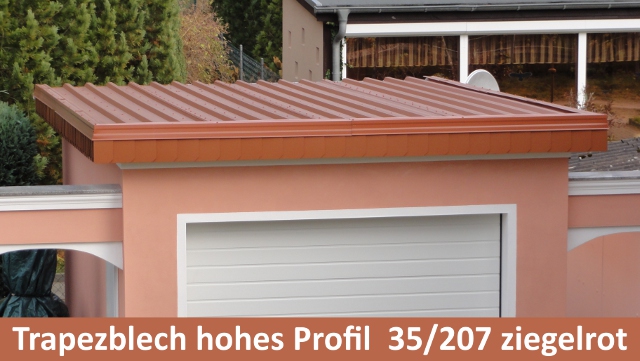 Kundenfoto Carportdach Stahlblech Trapezprofil mit Ortgang