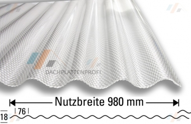 Lichtplatten hagelfest PC Wellenprofil WABE klar Blendschutz 