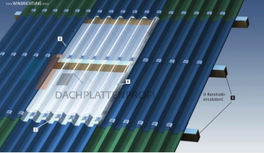 Lichtplatten PC passend zu Trapezprofil 35/207 