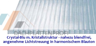 CRYSTAL-BLU Stegdreifachplatte PC 16 mm 
