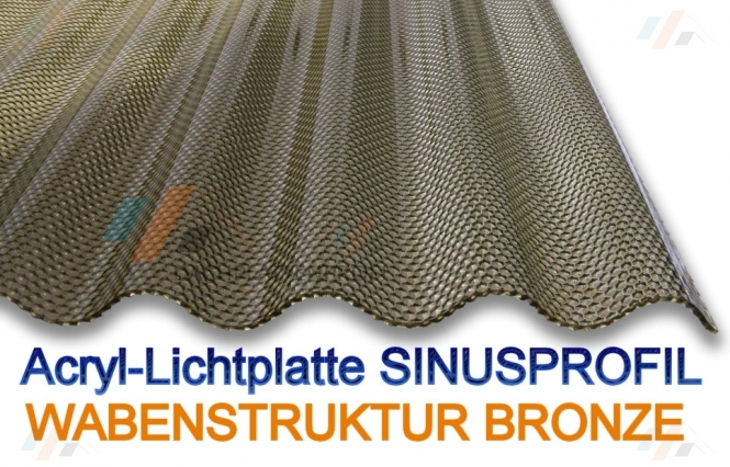 Lichtplatte Acryl 3 mm Wabe bronziert 